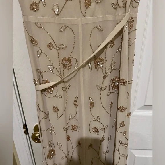 🌺BHLDN Plymouth Wrap Flutter Sleeve Beaded Maxi 👗Gown - Picture 5 of 17